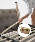 Premium Iron U Shaped Bed Rail Fasteners Six Piece Heavy Duty Frame Connectors near bed slats for DIY assembly.