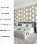 Twelve Pack Hexagonal Acoustic Panels Peel Stick Sound Dampening Foam Tiles Straight Up Dead Quiet Home Studio Wall Treatment installed in bedroom.