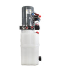 Beefy 12V Hydraulic Pump For Single And Double Acting Systems With 6 Quart Capacity Portable Durable Metal Build