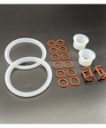 18 In 1 Silicone Gasket Set For Ice Cream Maker Replacement Sealing Rings And Accessories Upgrade Your MK Soft Serve Machine DIY Spare Parts Kit Easy Install Durable High Quality featuring silicone rings and spare parts displayed on a dark background.