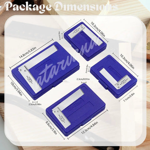 Pro Grade Square Set 2 Inch 3 Inch 4 Inch 5 Inch With L Type Right Angle Ruler Hardened Carbon Steel 90 Degree Wide Base Storage Case Included