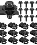 M6-1.0 Body Bolts And Extruded U Nut Clips Bulk Kit With Multipurpose Fender Fasteners for vehicle panels, carbon steel material.