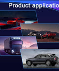 Product application showing various vehicles for 24 Piece LED Interior Car Light Kit With Dome, Map, And License Plate Lights