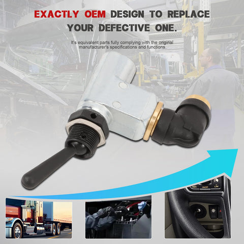 Air Toggle Switch Pneumatic Control Valve Direct Replacement For Peterbilt Kenworth International LT Series Trucks