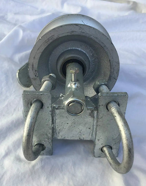 Front view of rear pipe track wheel for chain link sliding gates durable gate roller replacement easy install sliding gate hardware