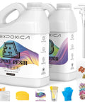Epoxy Resin 1 Gallon Kit Crystal Clear Self Leveling Bubble Free Anti Yellowing Easy Mix 1 to 1 with accessories included