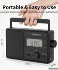 Go-To Portable AM FM SW Radio With AC DC Power ATS Auto Scan LCD Clock Display USB And SD Card MP3 Player Headphone Jack