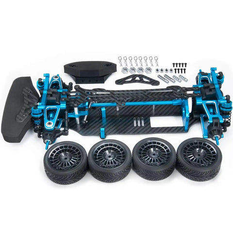 Beefy Metal RC Car Chassis Frame 1 By 10 Scale Upgrade for On Road Drift RC Cars, Ultra Strong Rigidity, Lightweight Durable Chassis Kit