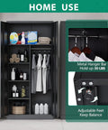 Lockable Steel Storage Cabinet With Locking Door 72 Inch Freestanding Wardrobe, shelves, hanger bar, and adjustable feet.