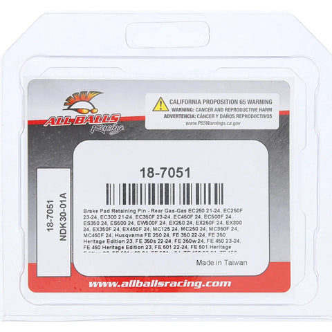 Caliper Bolt Kit 18-7051 OEM Replacement For Disc Brakes packaging with barcode and warning labels visible.