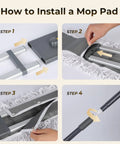 How to install a mop pad on Heavy Duty 36 Inch Commercial Flat Mop With Extra Long Aluminum Pole for Garages.