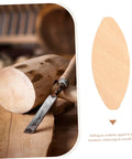 Heavy Duty Maple Wood Joiner Biscuits 100 Piece Pack Smooth Domino Router alongside a woodworking chisel and log.