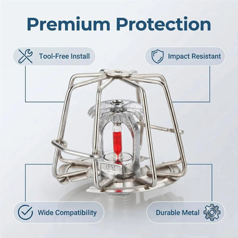Straight Up Protection For Your 3/4 Fire Sprinkler Head This Bully Proof Cage Guard, durable metal, tool-free install, impact resistant.