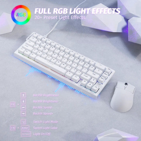 Top Shelf 60 Percent Hall Effect Keyboard And Wireless Mouse Combo Featuring 8K Polling Rate And Ultra Low Latency with RGB effects.