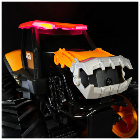 Close-up of Digatron One Fifteen Scale RC Monster Truck With 2.4GHz Full Function Remote Control, showing front design and details.