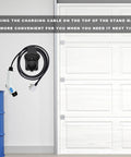 Gotta Get Your Cord Secure With This Electric Vehicle Charger Holder For SAE J1772 Stations, mounted with cable for easy access.