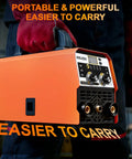 Super Tough 3-In-1 Mig Stick Welder With Lift Tig And Flux Core For Metal Repair And DIY Projects Featuring Smart Sync Control LED display and compact design.