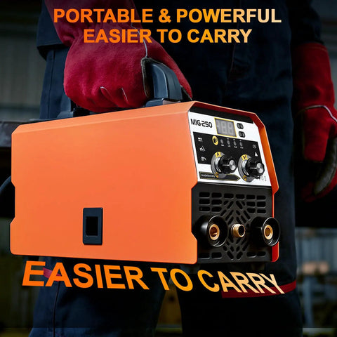 Super Tough 3-In-1 Mig Stick Welder With Lift Tig And Flux Core For Metal Repair And DIY Projects Featuring Smart Sync Control LED display and compact design.