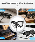 Must Have Charging Adapter For Meta Glasses Gen 1/2 Wayfarer Skyler Headliner HSTN USB C Port LED Indicator 2 Pack Portable Charger in different settings