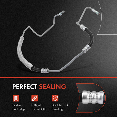 Power Steering Pressure Hose Line Assembly For Cadillac DeVille DTS Seville V8 4.6L With Hydraulic Brake Booster Pump End Leakage Free High Pressure Replacement Hose with barbed end and steel tubing