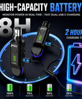 2.4GHz Wireless XLR Mic System With Plug-And-Play Setup, features dual USB-C charging for 8-hour high-capacity battery.