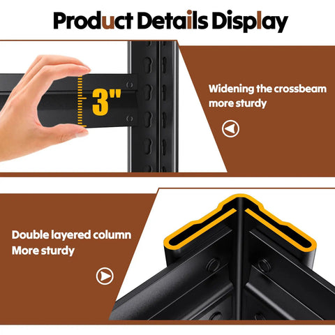 71.2 Inch Tall Wood And Metal Garage Shelving Unit Built Tough With Adjustable Shelves Heavy Duty Industrial Utility Rack For Workshop Garage Or Kitchen 71.2 Inch Tall By 31.5 Inch Wide By 13.8 Inch Deep, 3-inch widened crossbeam