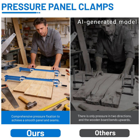 41 Inch Panel Clamps Set of 2 for Woodworking, Adjustable Four Way Steel Clamps for Tables Benchtops Cutting Boards Tabletops and Cabinet Making, Pro Grade Glue Ups, Warp Resistant, Heavy Duty Clamping Tools for Perfect Joints on wood panels