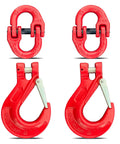Half Inch Clevis Slip Hook And Chain Connector Link Set G80 Rated Tough As Nails Heavy Duty Tow And Lifting Safety Hooks