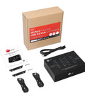 Heavy Duty Industrial USB 3.0 Hub With 20 Ports Delivers Slap 5Gbps Transfer Speeds And Badass 200W Charging Station kit with cables and manual.