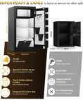 Comparison of huge fireproof biometric safe for home office with fingerprint and keypad lock, extra large 8.6 cu ft, highlighting features.