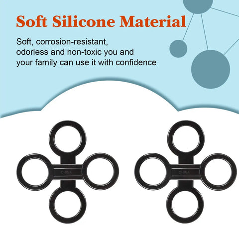 Two black 12 Pack Silicone Snorkel Keepers For Mask Straps, Snorkel Clip Replacement Kit displayed on light background