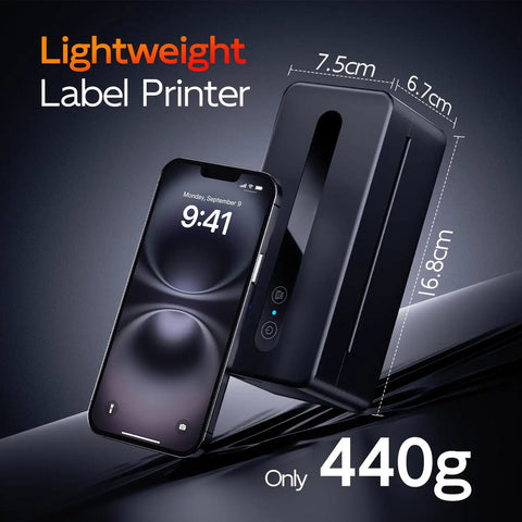 No Fuss Compact Wireless Thermal Label Printer For Quick Shipping And Packing 4X6 Sticker Generator With Bluetooth Pairing Plug And Play Mobile Printing Chill Setup For Amazon And Shopify Sellers Using Portable Packing Solutions, lightweight design with dimensions.