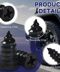 Close-up of rubber spiral screws from 60 Piece Tire Repair Kit With Rubber Plugs And Spiral Screws, DIY Friendly Self Service Patch Kit For Cars, Motorcycles, Trucks And Tractors, Quick Fix For Punctures, Includes 30 Small And 30 Large Plugs
