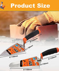 2 Pack 6 Inch Concrete Trowel Set With Pointing And Gauging Trowels Carbon Steel Masonry Hand Tools Soft Grip Handles Includes Work Gloves