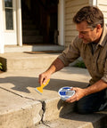 Heavy Duty Concrete Crack Filler For Outdoor Patios And Floors Joint Repair Glue used on cracked patio steps for repair.