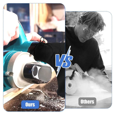 Comparison of Heavy Duty Beefy Steel Wire Rim Dust Collection Bags For Miter And Table Saw with zipper closure in use with other bags.