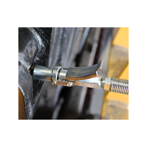 Cordless Grease Gun With 20V Max Battery, Long 42 In Hose, Powers Through Clogged Fittings At Up To 10,000 PSI, nozzle close-up