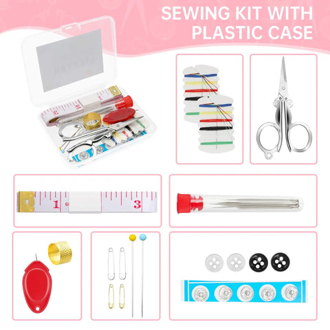 All In One Travel Sewing Kit With Colorful Threads Scissors Needles And A Storage Case A Portable Emergency Repair Tool Set