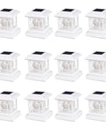 Set of 12 Solar Post Lights Outdoor Fence And Deck Lights For 3.5x3.5 To 5x5 Posts RGB And Warm White 20 Lumens with ABS Shell