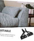 ARTIBETTER 2-pack folding sofa spring hinges, black metal, shown beside a gray ribbed sofa