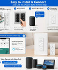 Smart Dimmer Switch With Wireless Remote And 3-Way Capability For Smooth Sailing Install Via Bluetooth Alexa Voice Control image showing installation steps.