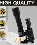 Black and gold finish Tub Drain Removal Extractor Tool for Three Eighths Inch Ratchet with text, sturdy and durable.