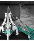Heavy Duty Three-Jaw Hydraulic Puller Kit for Bearings and Pulleys, metal jaws with green hydraulic pump
