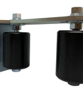 Sliding Gate Guide Post Rollers 3 Inch Black L Bracket Mount With Rear Adjustable Bracket And Double Hard Nylon Rollers