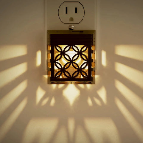 Stylish design of two pack plug in night lights with dusk to dawn sensor, adjustable brightness, soft white decorative nightlight