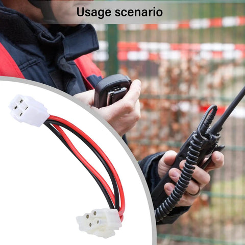 Plug And Play 4 Pin To 6 Pin Shortwave Radio Power Cord Adapter Cable For Outdoor Communications in use with radio