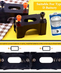 Badass 20 Piece Electrical Circuit Experiment Kit With Quick Attach Bulbs Dependable Switches And Heavy Duty Flexible Wiring For Awesome Diy Science Projects, showing two battery holders for D batteries.