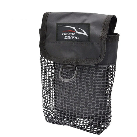Mesh Diving Gear Bag With Reels Pocket And Surface Marker Buoy, Clip-On Snorkeling Gear Carrier, Foldable Portable Pouch