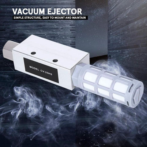 CV25HS pneumatic vacuum generator with metal body and compact gray venturi module