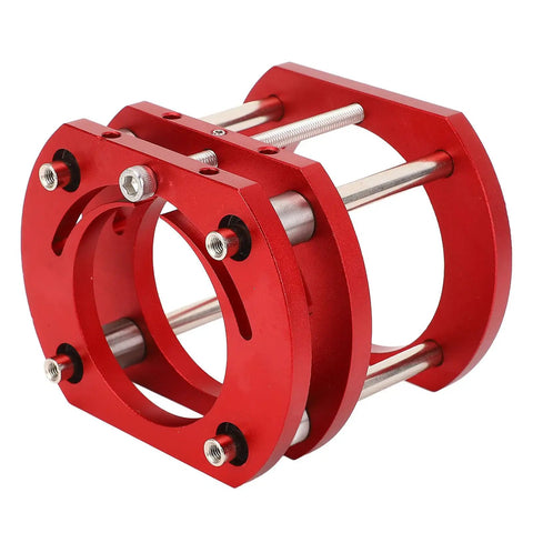 Router Lift Base For Woodworking, Durable Aluminum Alloy And Stainless Steel Build, Effortless Height Adjustment, Table Lifting System With 4 Jaw Clamps, Fits 64mm And 66mm Routers red metal